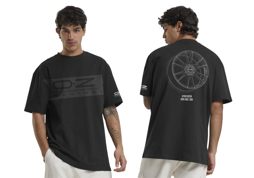 T-SHIRT OZ RACING "RACING DNA" BLACK